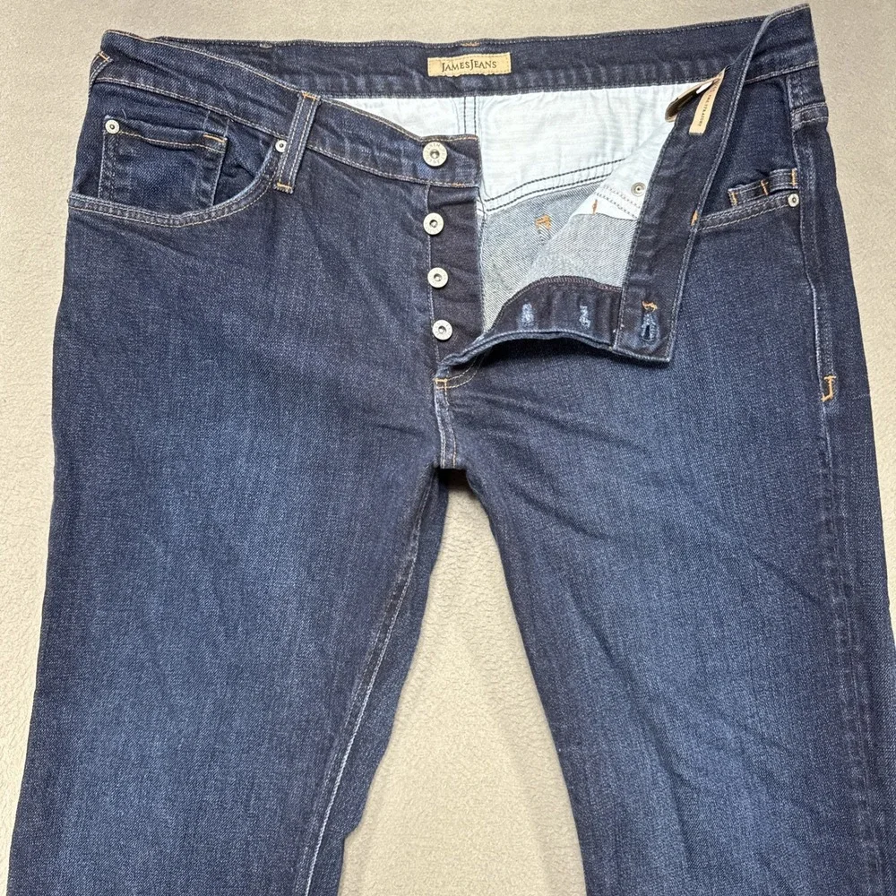 James Jeans Travis The Straight Mens 40x30 (38x30) Button Fly Dark‎ Wash Preppy